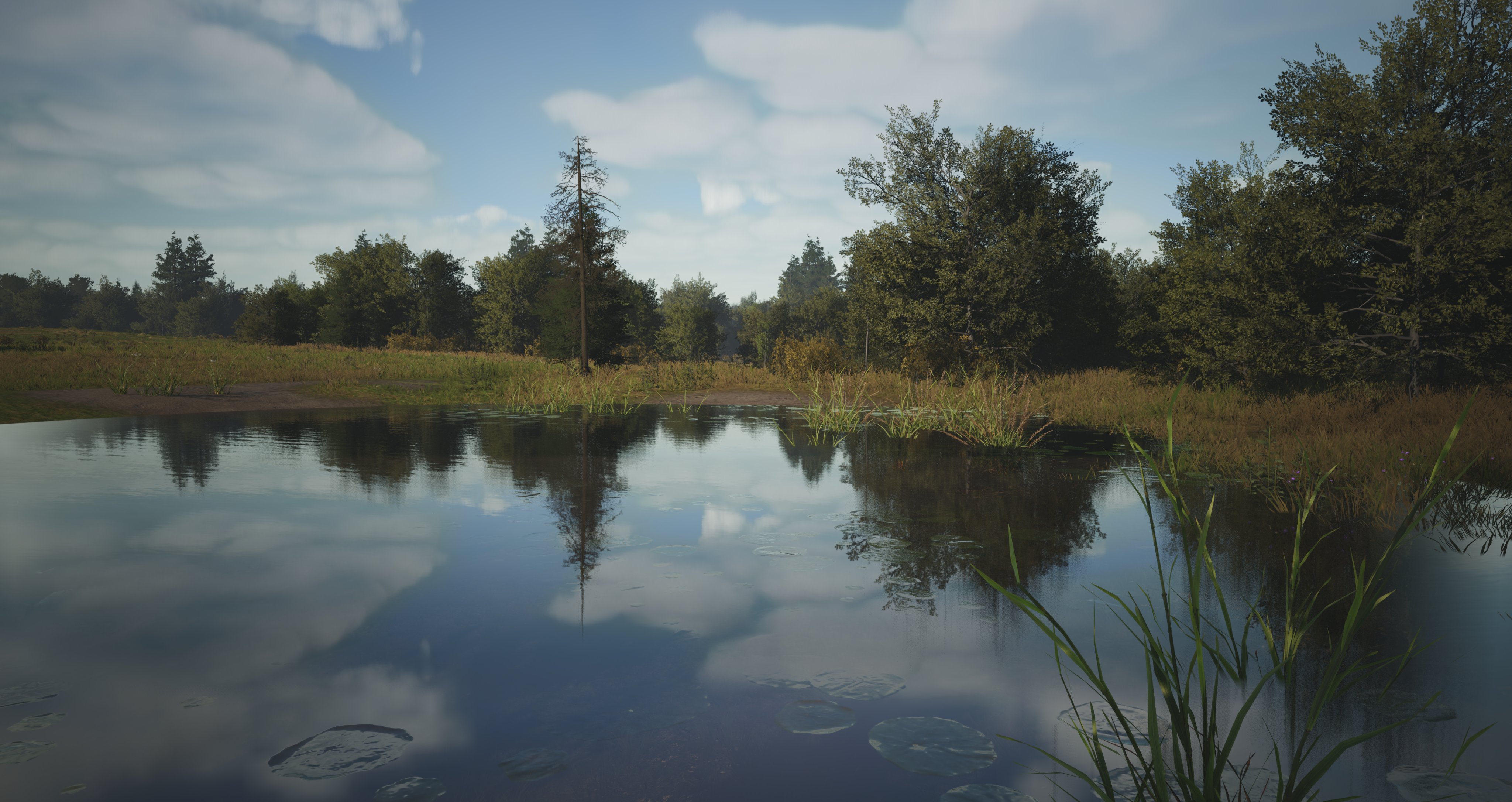 Screenshot posted by @LordsManor over at X, showcasing beautiful fishing pond