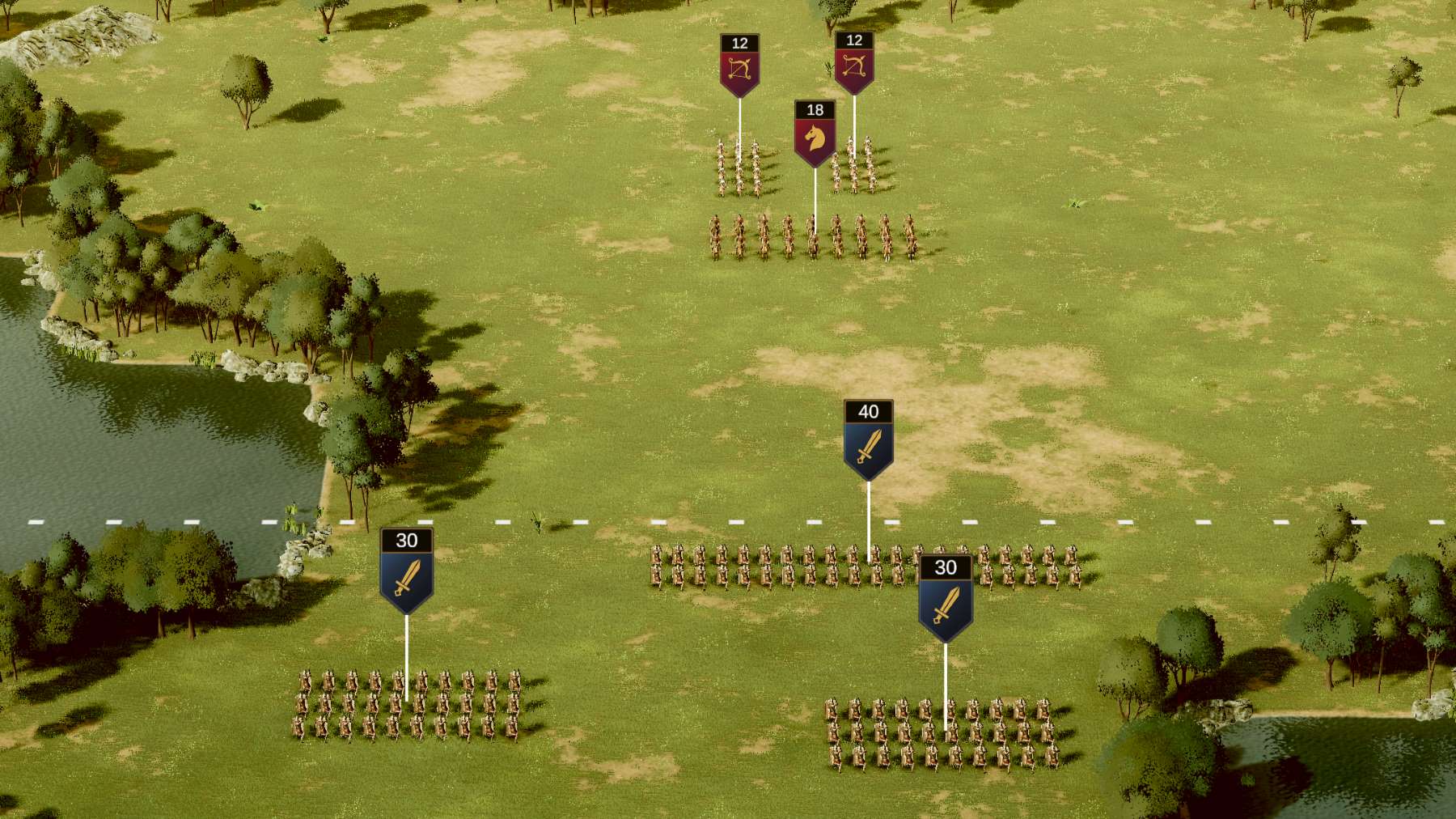 Battle formation for a battle in Citadelum.