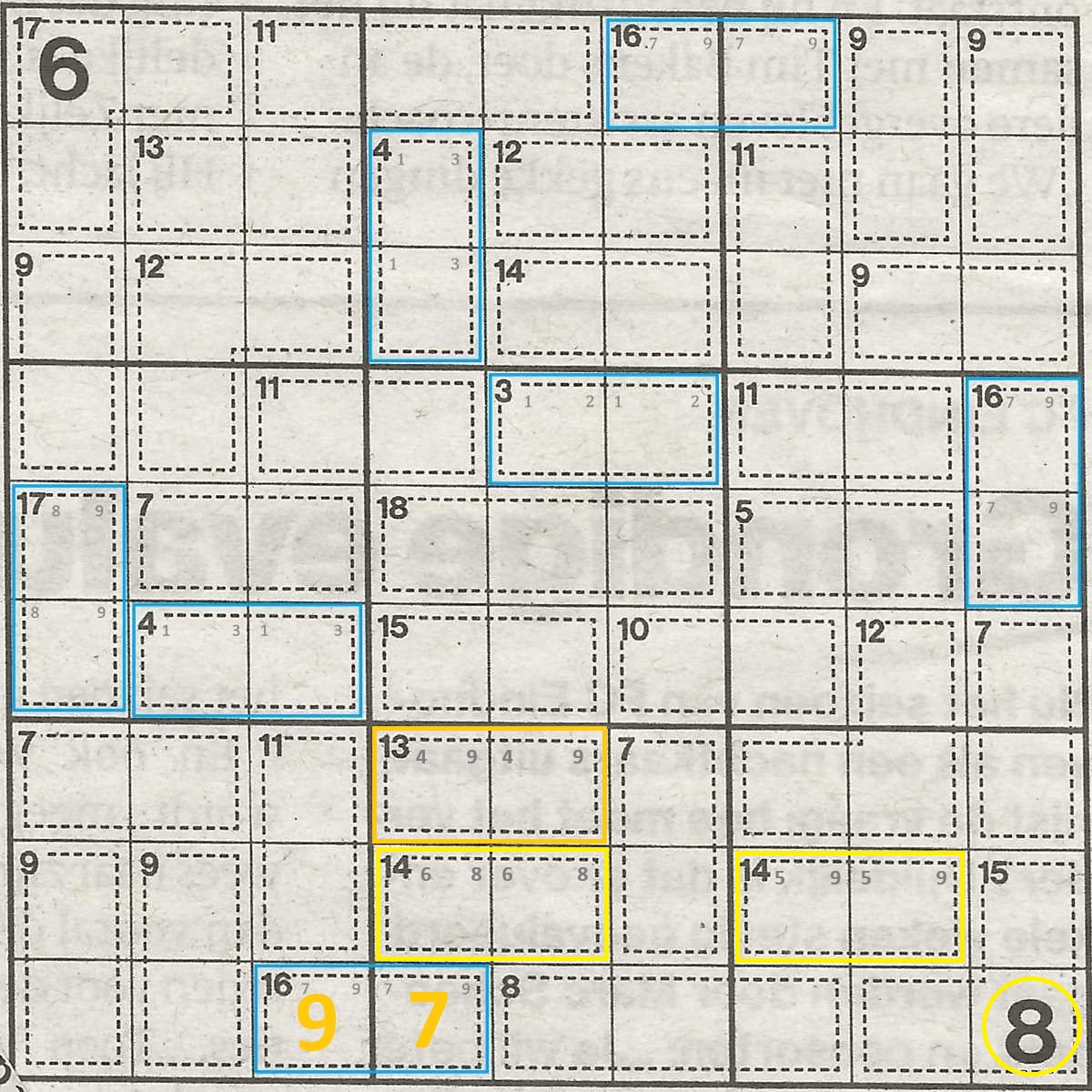 If a combination spans 2 blocks, sometimes this means you can easily know which number belongs to which field.