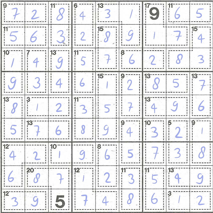 Solved Killer Sudoku for week 40, 2024