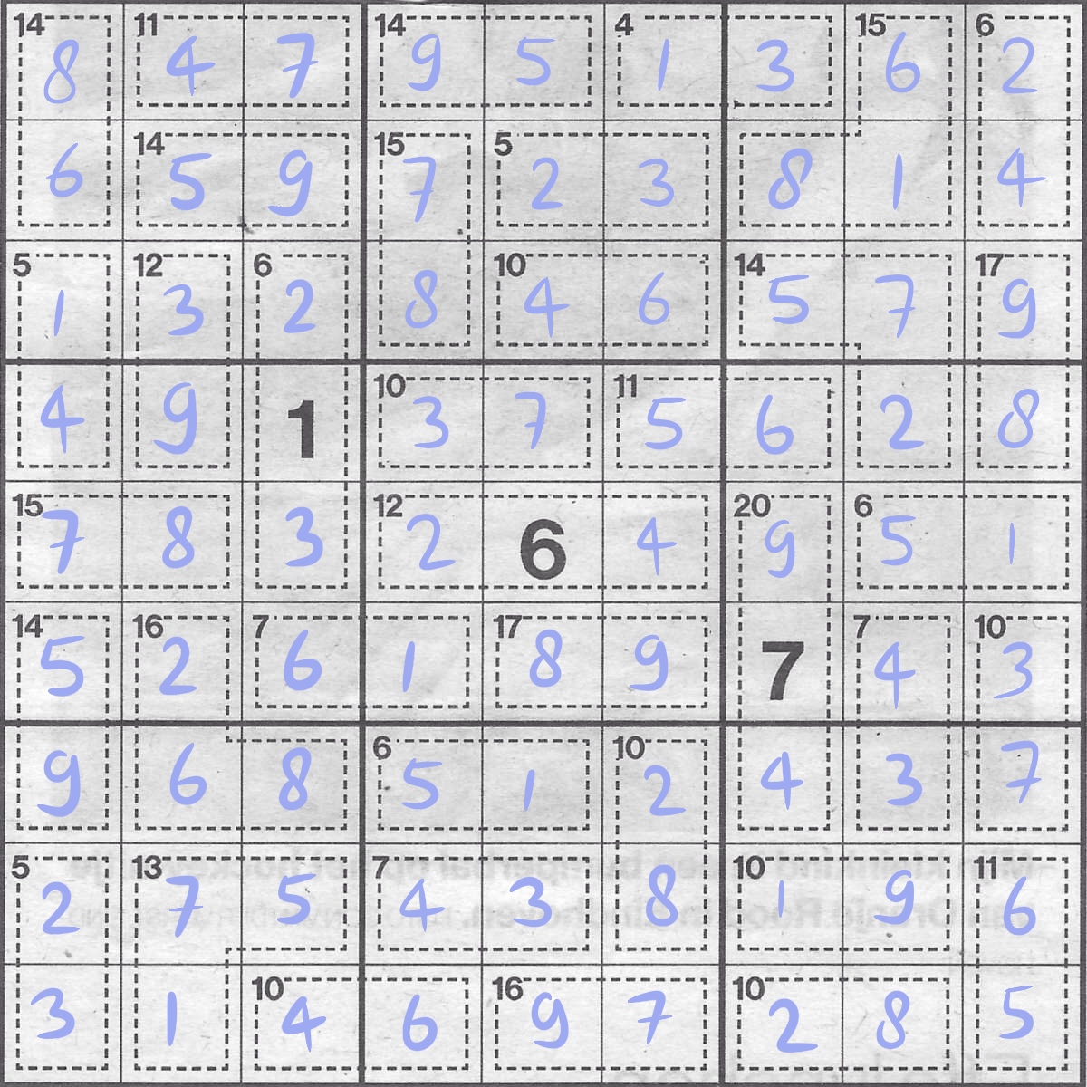 Killer Sudoku for week 48, 2024 - solved