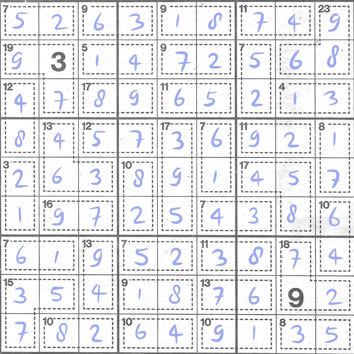 Killer Sudoku for week 49, 2024 - solved