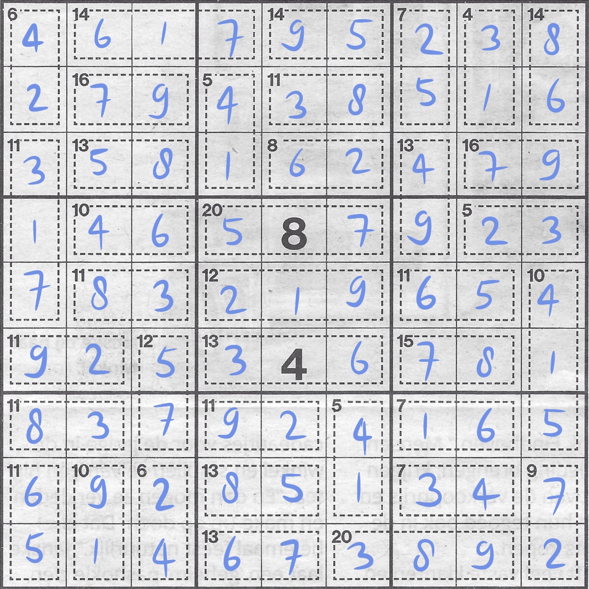 Killer Sudoku for week 50, 2024 - solved