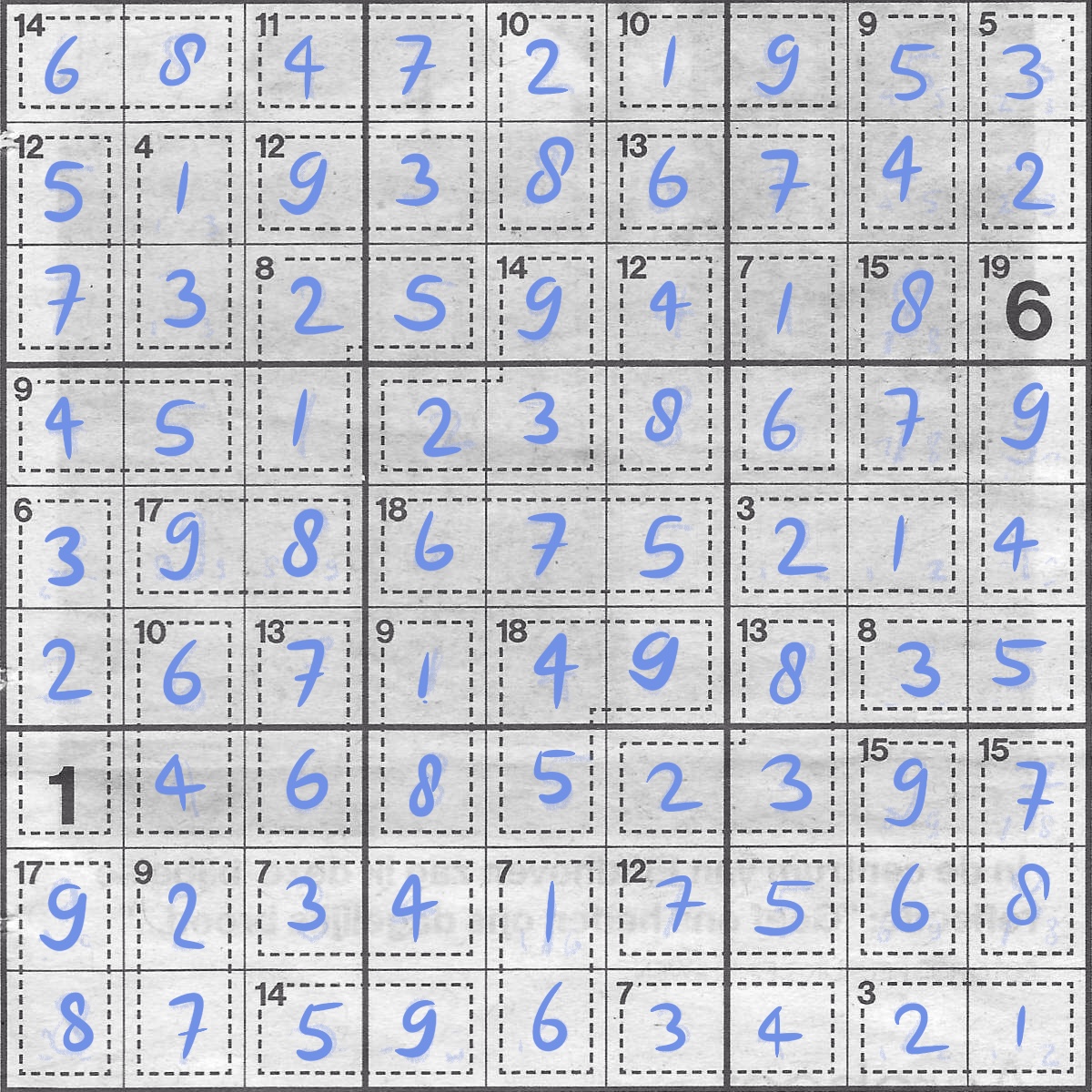 Killer Sudoku for week 51, 2024 - solved