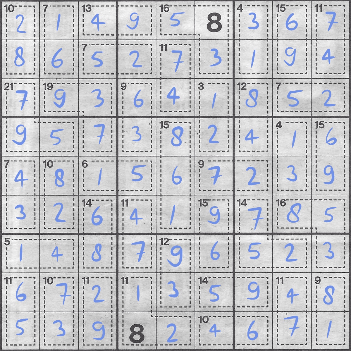 Killer Sudoku for week 52, 2024 - solved