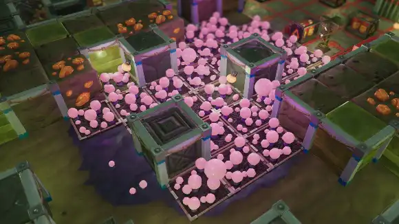 Featured image for article 'Plastishroom farm production in SteamWorld Build explained' at gametheory.city