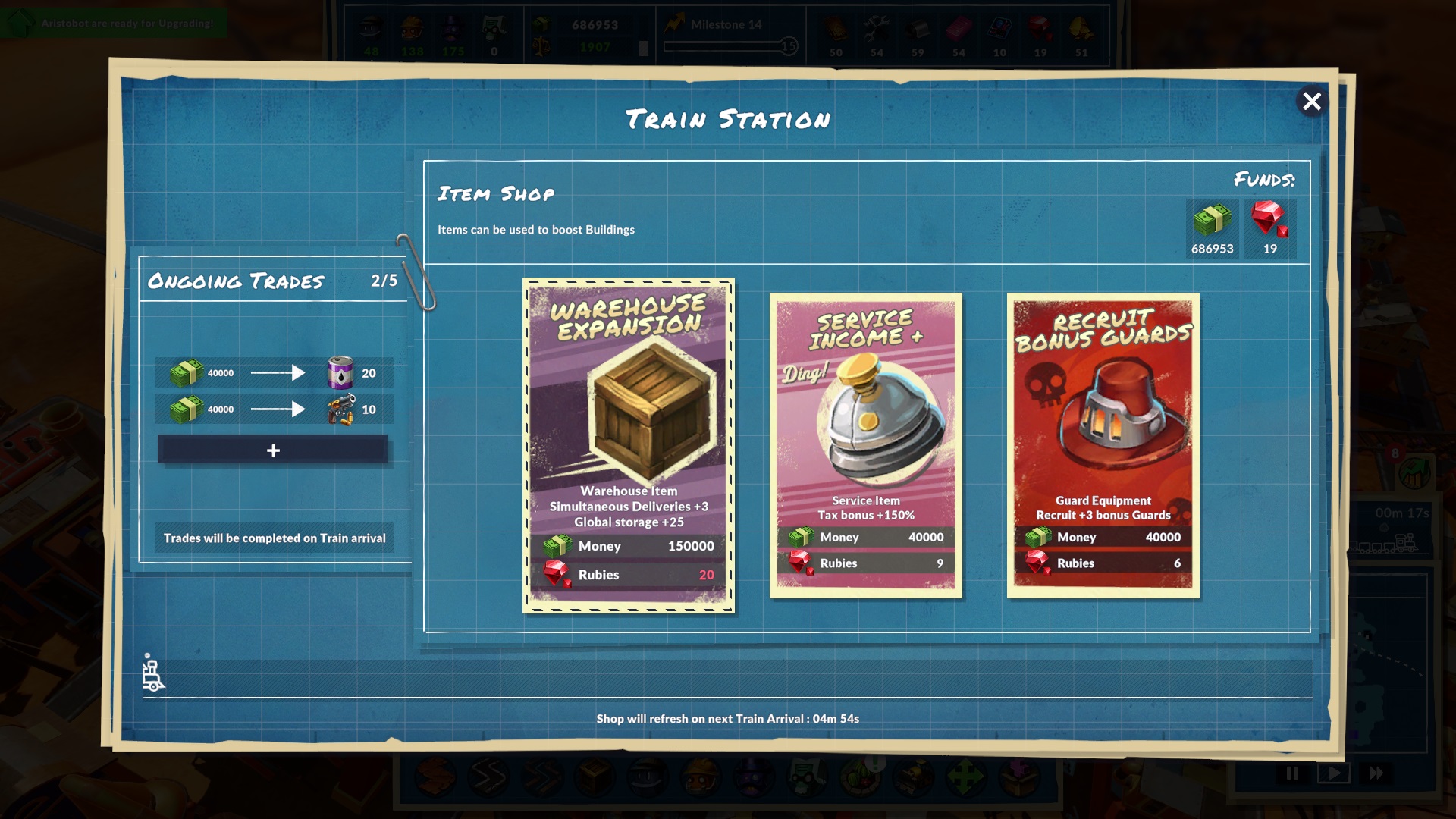 Buying items from the trainstation in SteamWorld Build